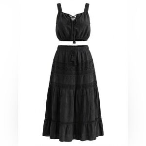 Women's Black Skirt set